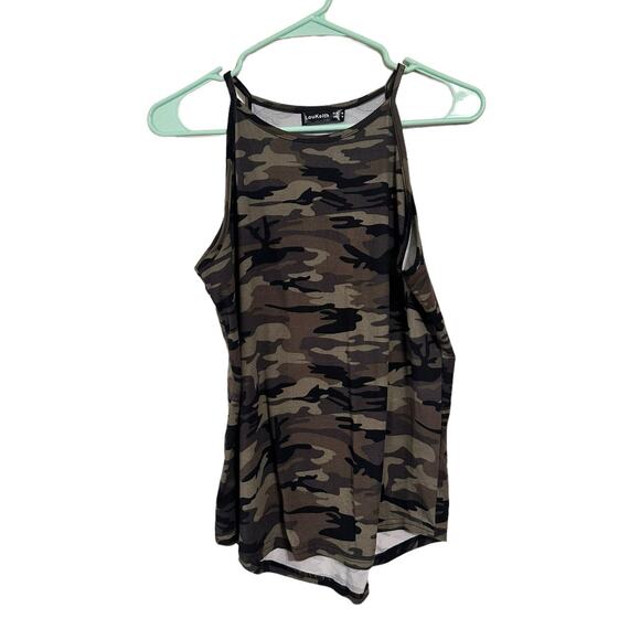 LouKeith Camo Print High Neck Tank Top Size Medium - Picture 1 of 6